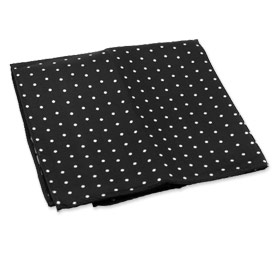 Black with White Dots Pocket Square by Enrico Pardini -  Black Silk
