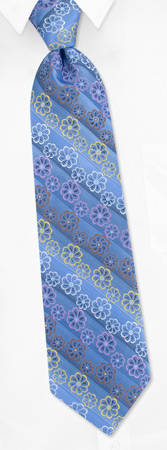 Floral Stripe w/Pocketsquare by Ron Chereskin blue silk ties