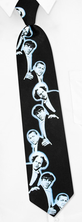 Stacked Stooges Tie by Three Stooges -  Black Polyester