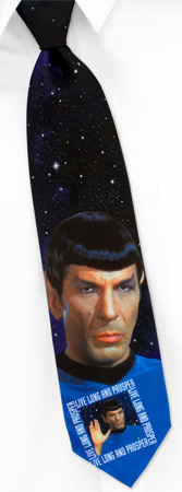 Mr. Spock by Star Trek black polyester ties