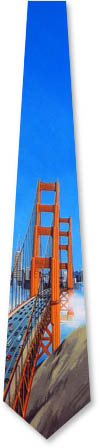 Golden Gate Bridge by RM Style blue polyester ties