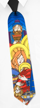 Stained Glass Tie by RM Style - Black Polyester Stained Glass Tie by RM Style - Black Polyester