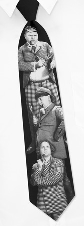 Black Tie - Stooges Detectives By Three Stooges Black Polyester Ties