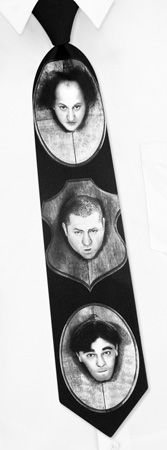 Stooges Mounted Tie by Three Stooges -  Black Polyester