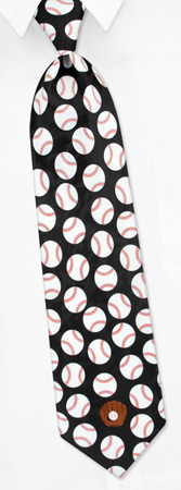 Baseball And Bats - Tossed Baseballs By Walnut Ridge Black Polyester Ties