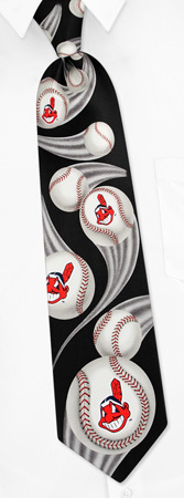 MLB Cleveland Indians Curve Ball by MLB black polyester ties