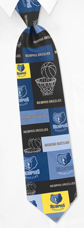 NBA Memphis Grizzlies Block and Play Tie by NBA -  Blue-grey Polyester