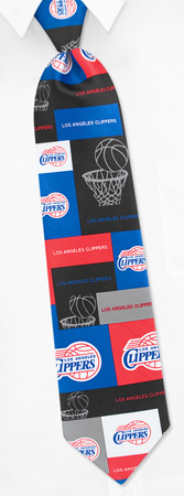 Nba Teams - NBA Los Angeles Clippers Block And Play By NBA Black Polyester Ties