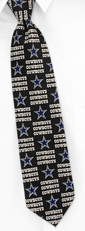 NFL Dallas Cowboys Grid Tie by NFL -  Black Polyester