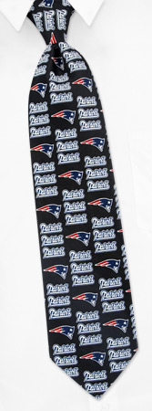 NFL New England Patriots Grid Tie by NFL -  Black Polyester