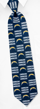 NFL San Diego Chargers Grid Tie by NFL -  Black Polyester