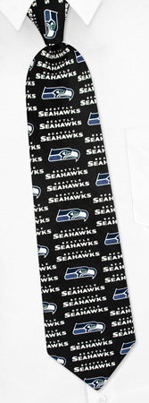 NFL Seattle Seahawks Grid Tie by NFL -  Black Polyester
