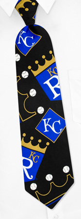 Kansas City Royals Logo - MLB Kansas City Royals Big Logo By MLB Black Silk Ties