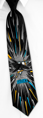 Hockey - NHL San Jose Sharks By NHL Black Silk Ties