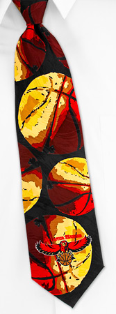Nba Teams - NBA Atlanta Hawks V By NBA Black Silk Ties