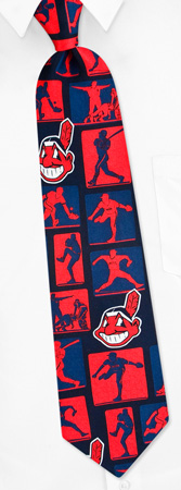 MLB Cleveland Indians by MLB black silk ties