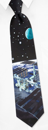 International Space Station Tie by RM Style - Black Silk