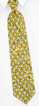 Panda Repeat Tie by RM Style -  Yellow Silk