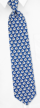 Ties Scarves - Snowman Repeat By RM Style Blue Silk Ties