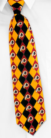 Nfl Teams - NFL Washington Redskins Argyle By NFL Gold Silk Ties