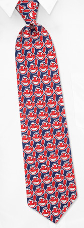 MLB Cleveland Indians All Logos by MLB navy blue silk ties