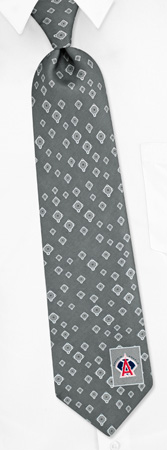 Angels Baseball - MLB Anaheim Angels Diamonds By MLB Silver Silk Ties