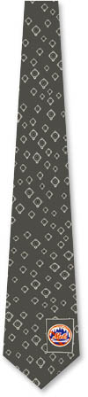 Baseball Diamonds - MLB New York Mets Diamonds By MLB Silver Silk Ties