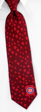 Baseball Diamonds - MLB Chicago Cubs Diamonds By MLB Burgundy Silk Ties