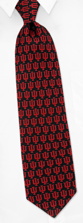 Indiana University Athletics - Indiana University Logo By NCAA Black Silk Ties