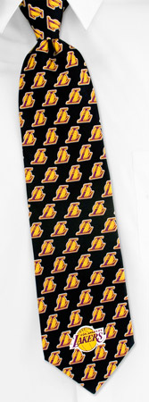 Black Tie - NBA Los Angeles Lakers Logo By NBA Black Silk Ties