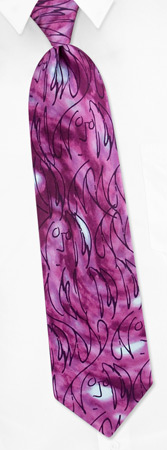 Self Portrait Line Art by John Lennon Signature purple silk ties