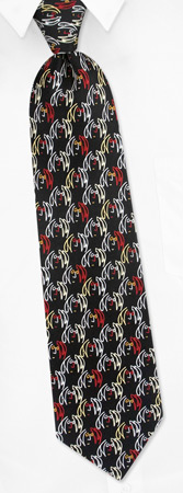 Self Portrait Line Art Repeat by John Lennon Signature black silk ties