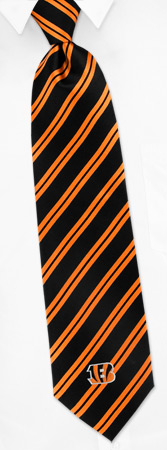 NFL Cincinnati Bengals Stripe Tie by NFL -  Black Silk