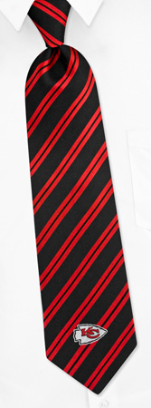 NFL Kansas City Chiefs Stripe Tie by NFL -  Black Silk