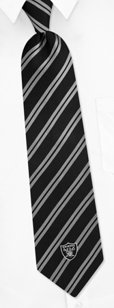 NFL Oakland Raiders Stripe Tie by NFL -  Black Silk