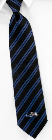 NFL Seattle Seahawks Stripe Tie by NFL -  Black Silk