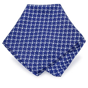 Ladies Scarves - USAF Logo Repeat Ladies Scarf By Wild Ties Navy Blue Silk Scarves
