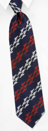 Fish Stripe by M. C. Escher navy blue silk ties