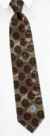 Army Crest Repeat Jungle Camo by Wild Ties multicolor silk ties