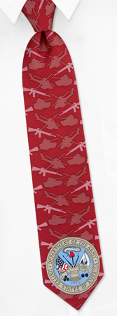 Army Crest Tie by Wild Ties - Red Silk Army Crest Tie by Wild Ties - Red Silk