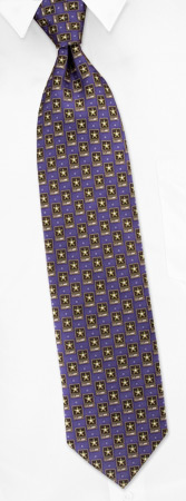 Army Logo Repeat by Wild Ties blue silk ties