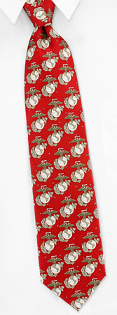 USMC Logo Repeat by Wild Ties red silk ties