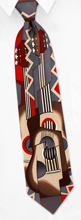Abstract Guitar by Wild Ties rust silk ties