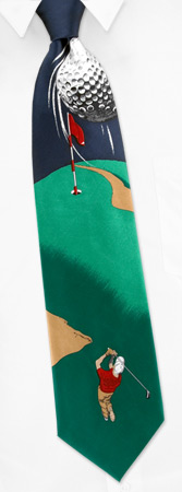 Fore Golf Tie by Wild Ties -  Navy blue Silk