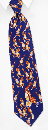 Basketball Moves Tie by Wild Ties -  Navy blue Silk