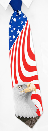 Flag and Eagle by Wild Ties blue silk ties