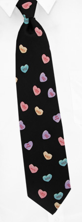 3D Small Candy Hearts by Wild Ties black silk ties