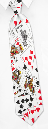 Straight Flush Tie by Wild Ties -  White Silk
