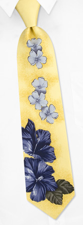 Tropical Flowers Tie by Wild Ties -  Light yellow Silk
