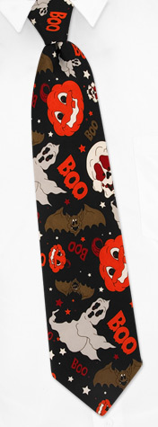 Boo Tie by Wild Ties -  Black Microfiber